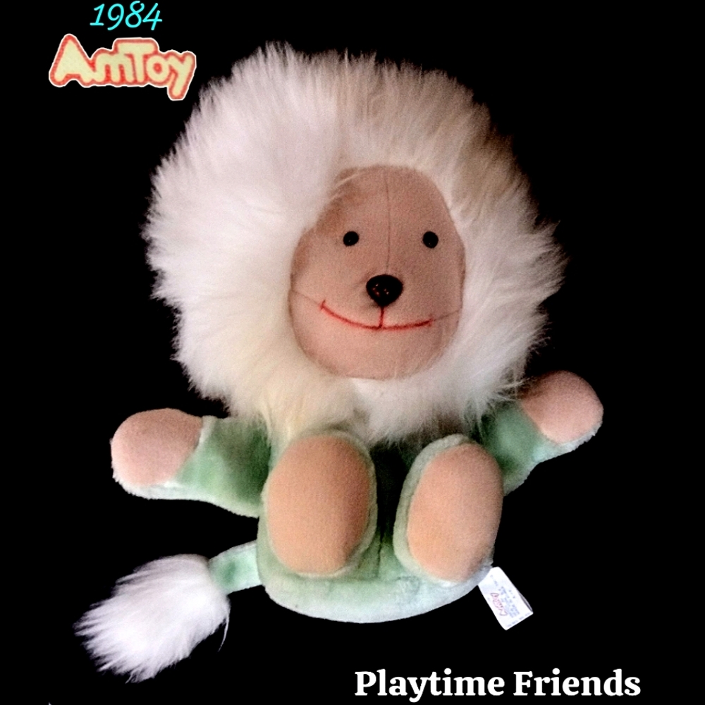 1984 Amtoy- American Greetings - Mint Green lion W/White Mane - Playtime Friends